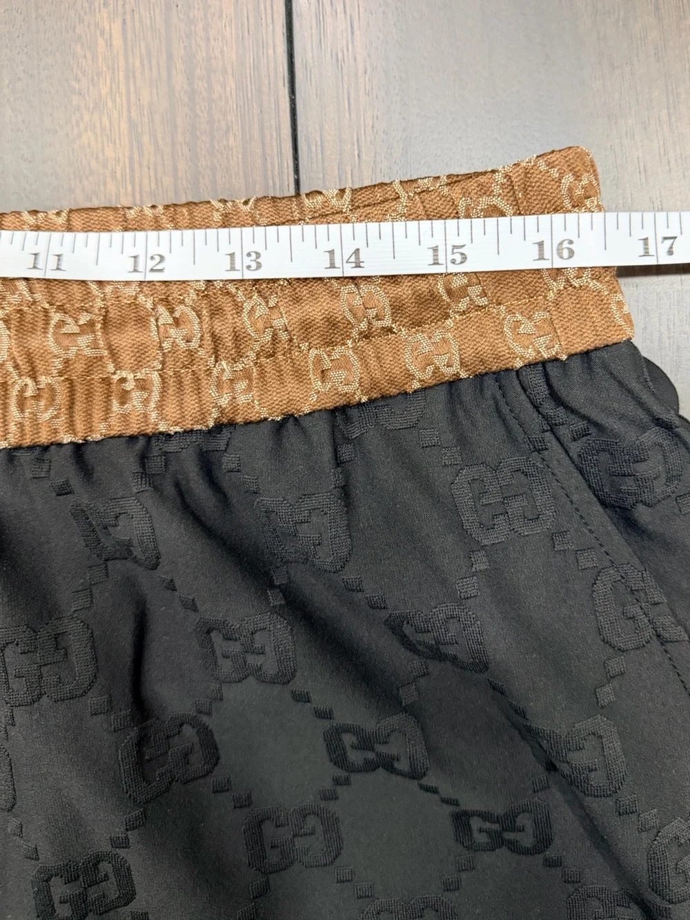 Gucci Black Tee and Shorts with Brown Logo-Trim